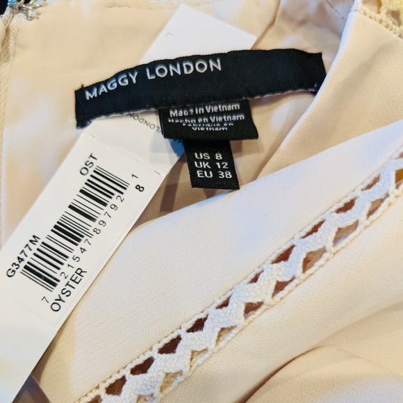 MAGGY LONDON Dress Oyster Dream Crepe New Sz 8 - Picture 7 of 10